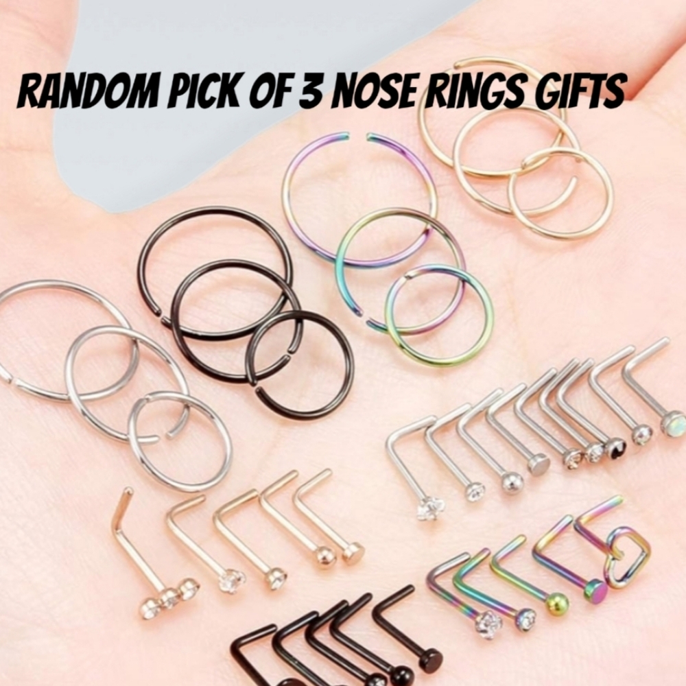 Nose Hoop Rings Set - Picture 5 of 6